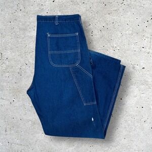VTG 70s Roebucks Sears WearTuff Blue Denim Carpenter Jeans Pants 40 (40x31)